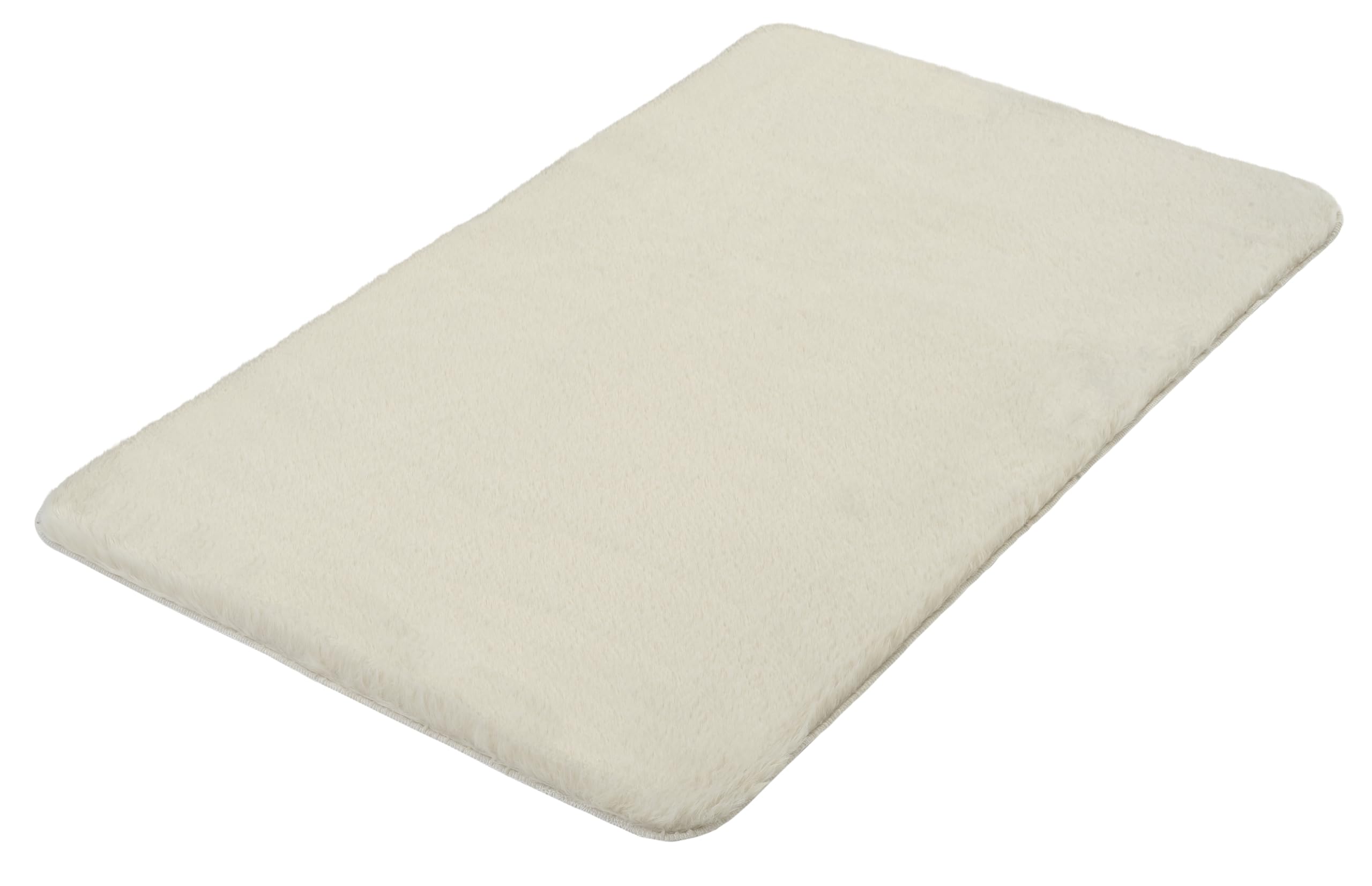 Kleine Wolke Badteppich CONY Beige 70 x 120 cm | OEKO-TEX zertifiziert, besonders weich, rutschhemmende Unterseite, für Fußbodenheizung, maschinenwaschbar, 100% Polyester