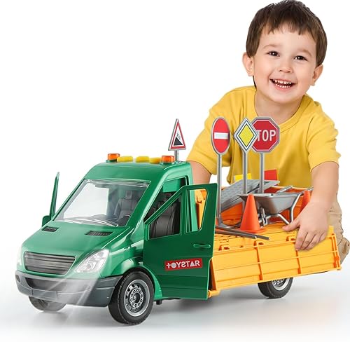 Camión de construcción con módulo de luz + sonido y accesorios para niños pequeños y niños de 3 a 9 años disponible en Yaxa Peru