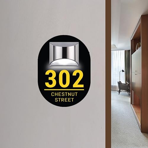 Miniatura 8 de Placa solar personalizada con números de casa, placa LED moderna para puerta, letrero acrílico para casa de jardín, montaje en pared, para casa,