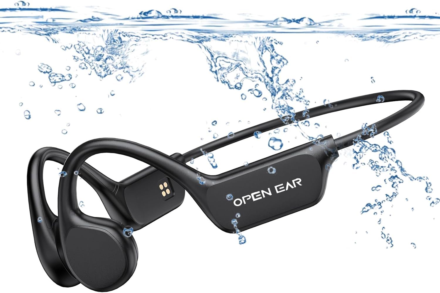 Casque Conduction Osseuse, Écouteur Natation À Bluetooth 5.4, mémoire 32 Go intégrée, Lecteur MP3 Étanche IPX8, 10 Heures de Jeu, Ecouteur Natation sans Fil, Casque Sport pour la Natation