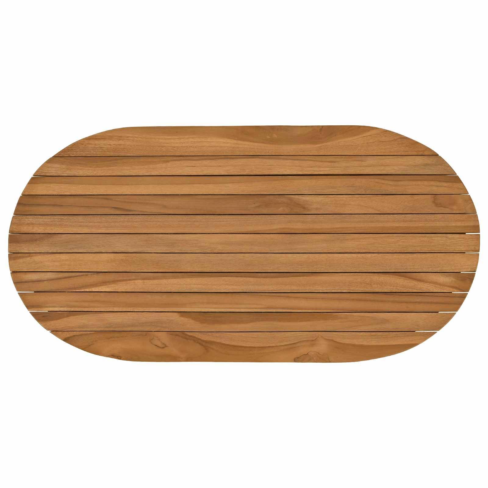 Piano del tavolo ovale, 80 x 40 x 3,5 cm, in legno massello teak