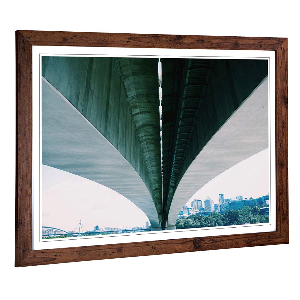 Big Box Art Framed Print Architecture Design | Wall Art Picture | Home Decor for Kitchen, Living, Dining Room, Bedroom, Hallway, Office, Walnut, A2 / 24.5x18 Inch / 62x45cm
