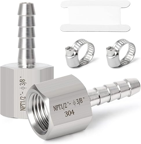 Miniatura 67 de TAISHER 1 pieza de forja de acero inoxidable 304 de accesorios de manguera de aire, accesorios de púas de manguera de 1 pulgada x 1/2 pulgadas