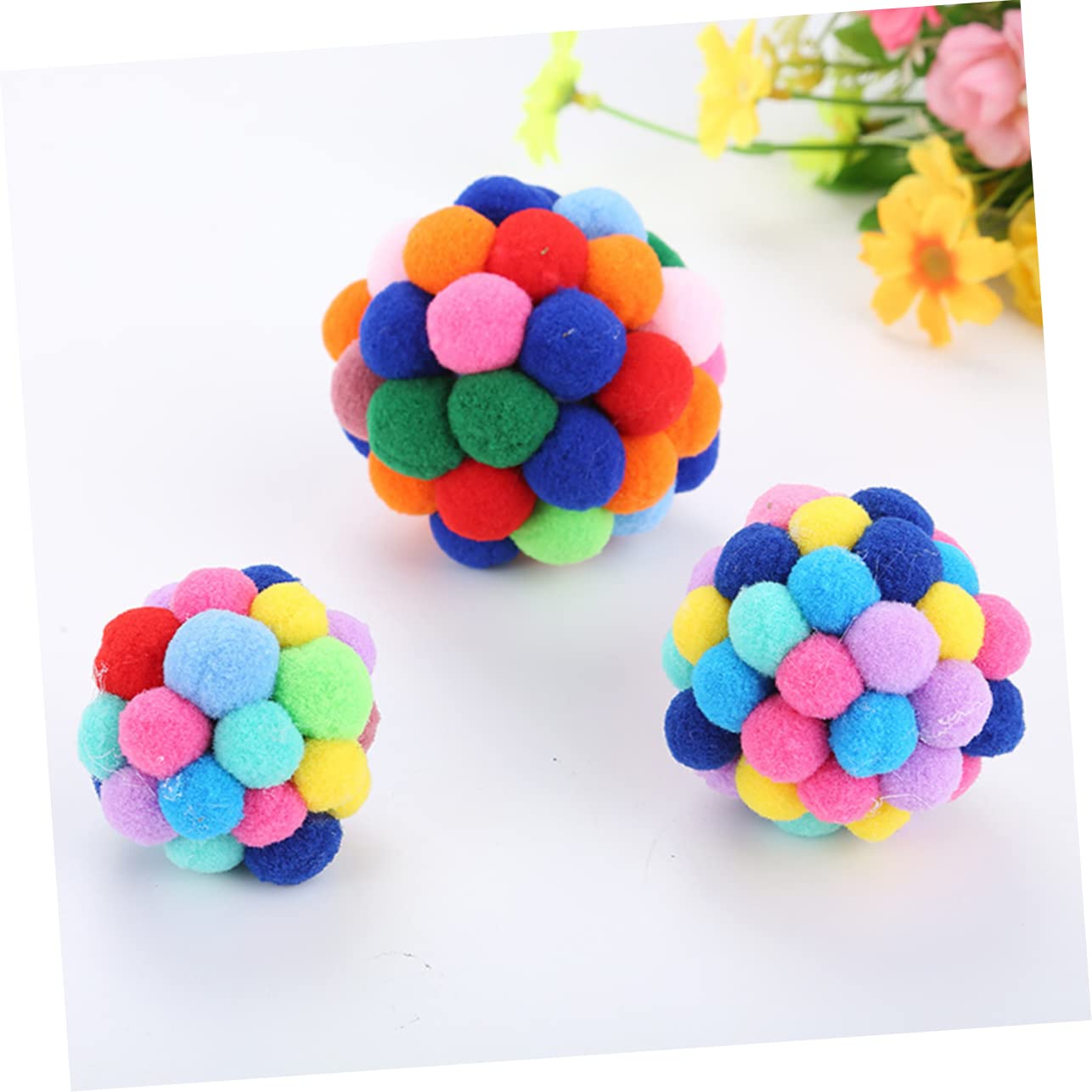 VICASKY Bouncy Bell Balls for Cats Colorful Rattle Balls for Interactive Play S Random Color for Shake Rattle and Fun for Kitten Training and Entertainment