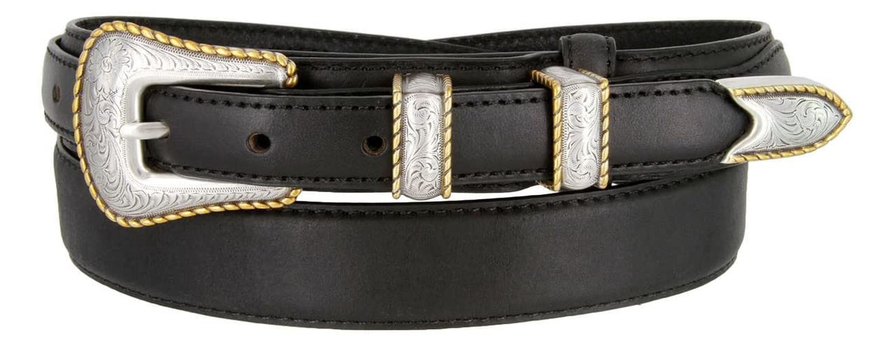 Silver Buckle Set Genuine Leather Western Ranger Belt For Men – Oil-Tanned, 1-1/8\" Wide (Tan, 38\") - View #8