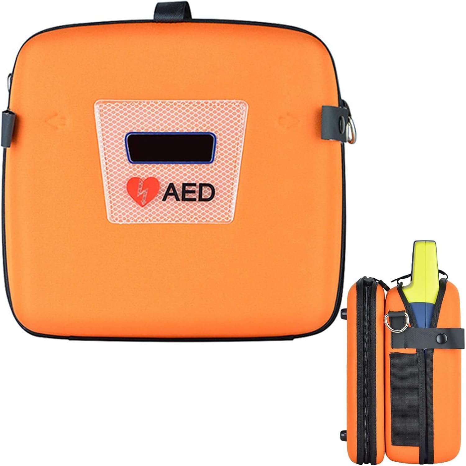 Maletín para desfibrilador, bolsa de transporte para desfibrilador AED, diseño de dos capas, resistente al desgaste, con correas ajustables para el hombro, para el hogar, la oficina y lugares públicos
