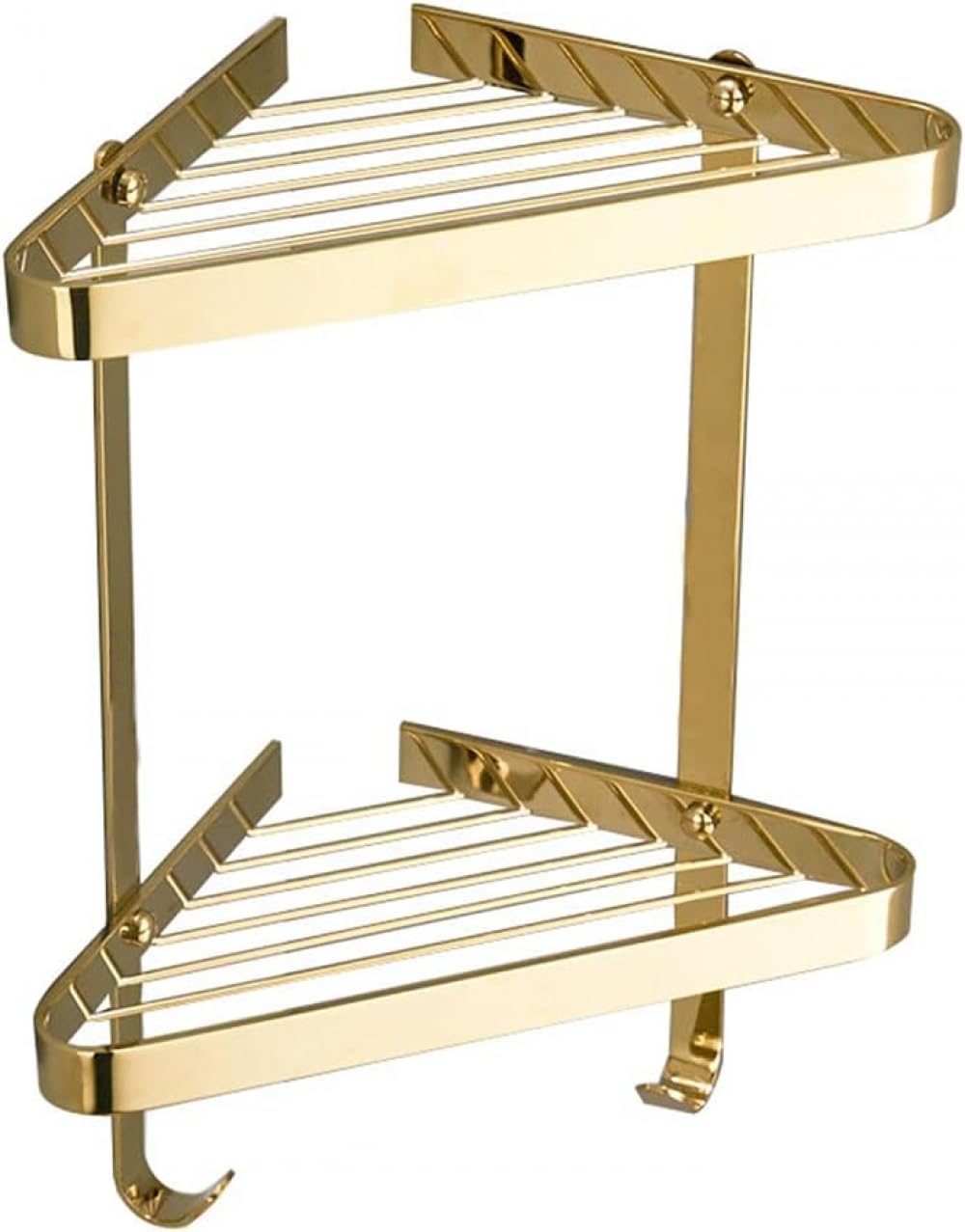 ZJHFFFG Corner Shower Shelf Shower Wall Caddy Bathroom Shelf Organiser 2 Tier Corner Shelves with Hook Free Bathroom