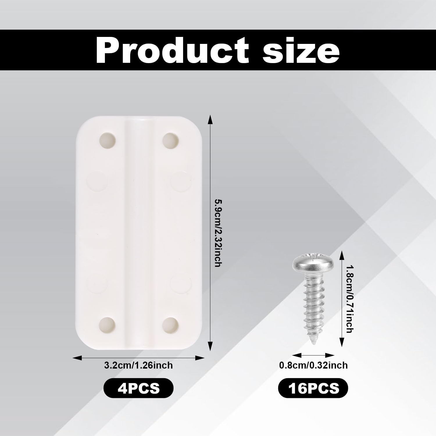 BOXOB 4pcs Cooler Hinges for Igloo, 2.32x1.26 Inch Cooler Plastic Hinges with 16 Screws Cooling Replacement Parts Kit Compatible with Igloo 50-165 Qt