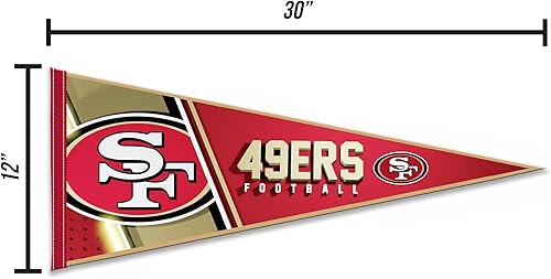 Vista 10 de Rico Industries NFL Football Primary 12" x 30" Felt Wall Décor Pennant - Great for Home/Bed Room/Man Cave Décor