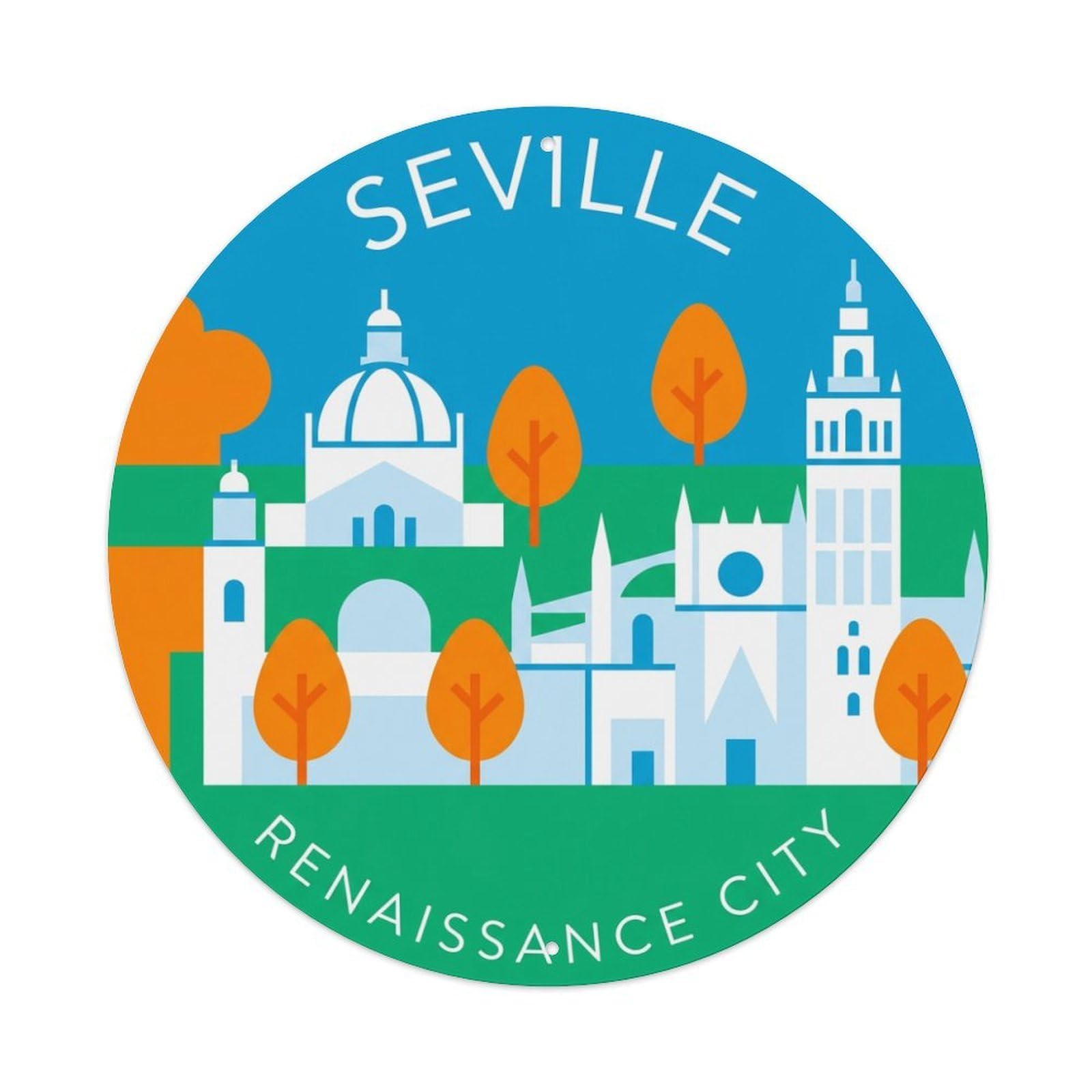 Metal Tin Sign Vintage Travel Spain Seville