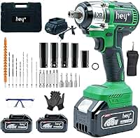 Chave de Impacto Sem Fio Brushless Recarregável | 800nm, 3000 RPM e 2 Baterias 5000mAh – Ideal para Profissionais e Doméstico