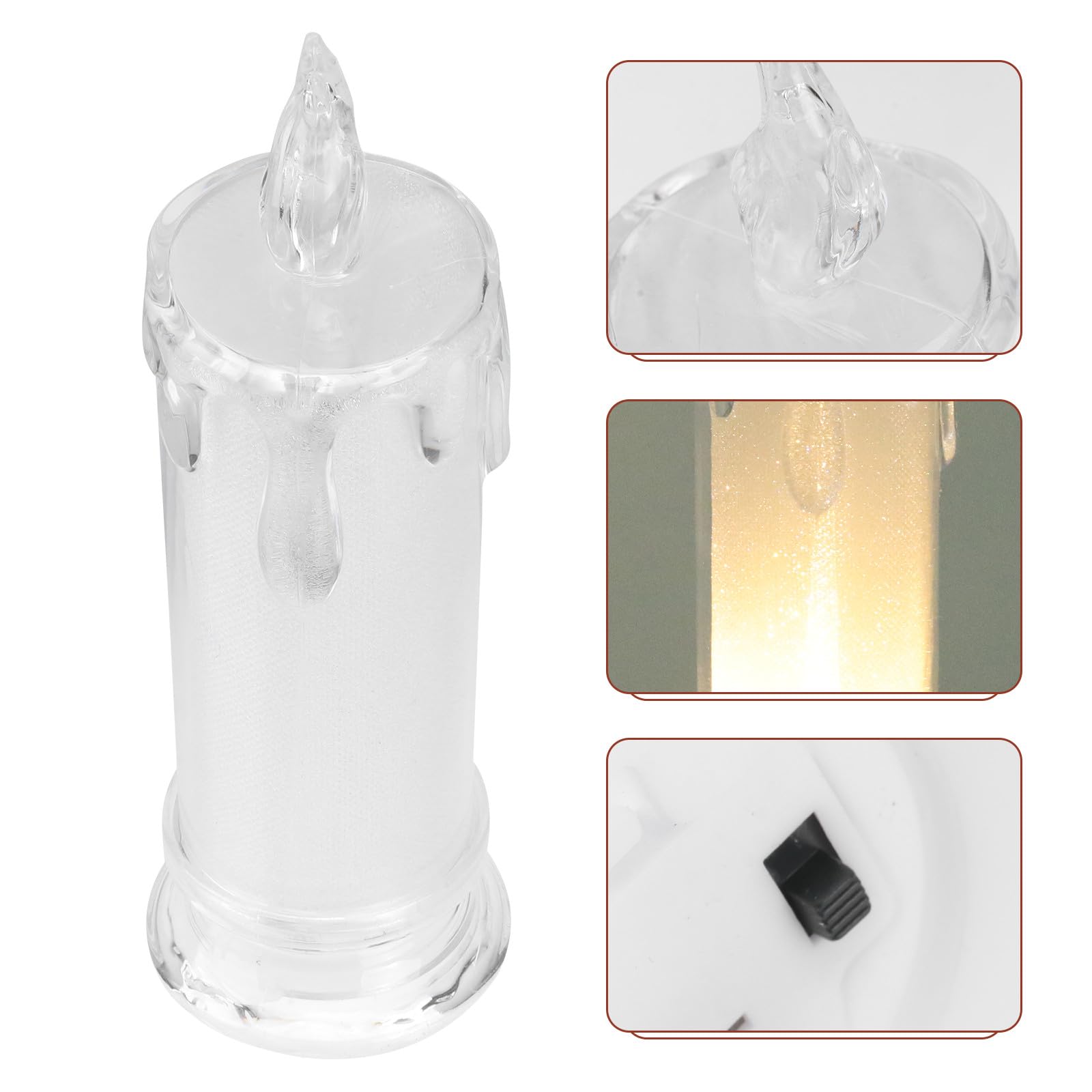 Lampade LED per Festival 6 Pezzi, Luci Decorative a Candela Elettronica senza Fiamma per Illuminazione Romantica Casa e Ristoranti, Ornamenti per Lampade LED Bianche Base