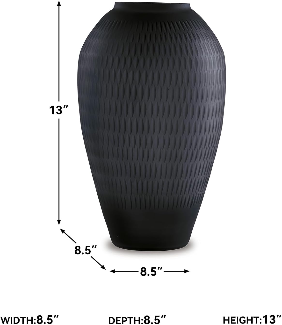 Signature Design by Ashley Etney 13" Contemporary Glass Vase, Almost Black