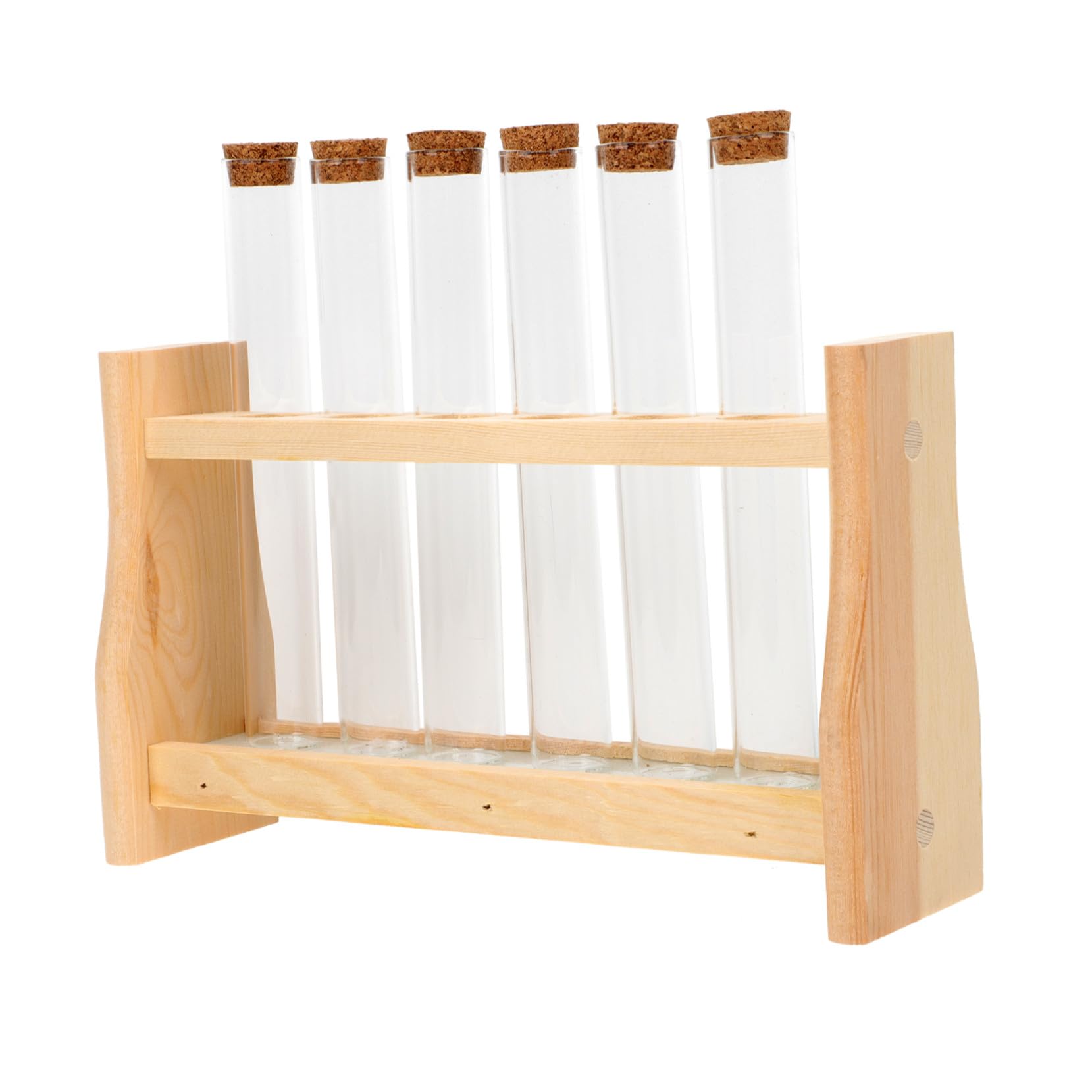 1 Set Support pour Tube à Essai, en Bois et Verre