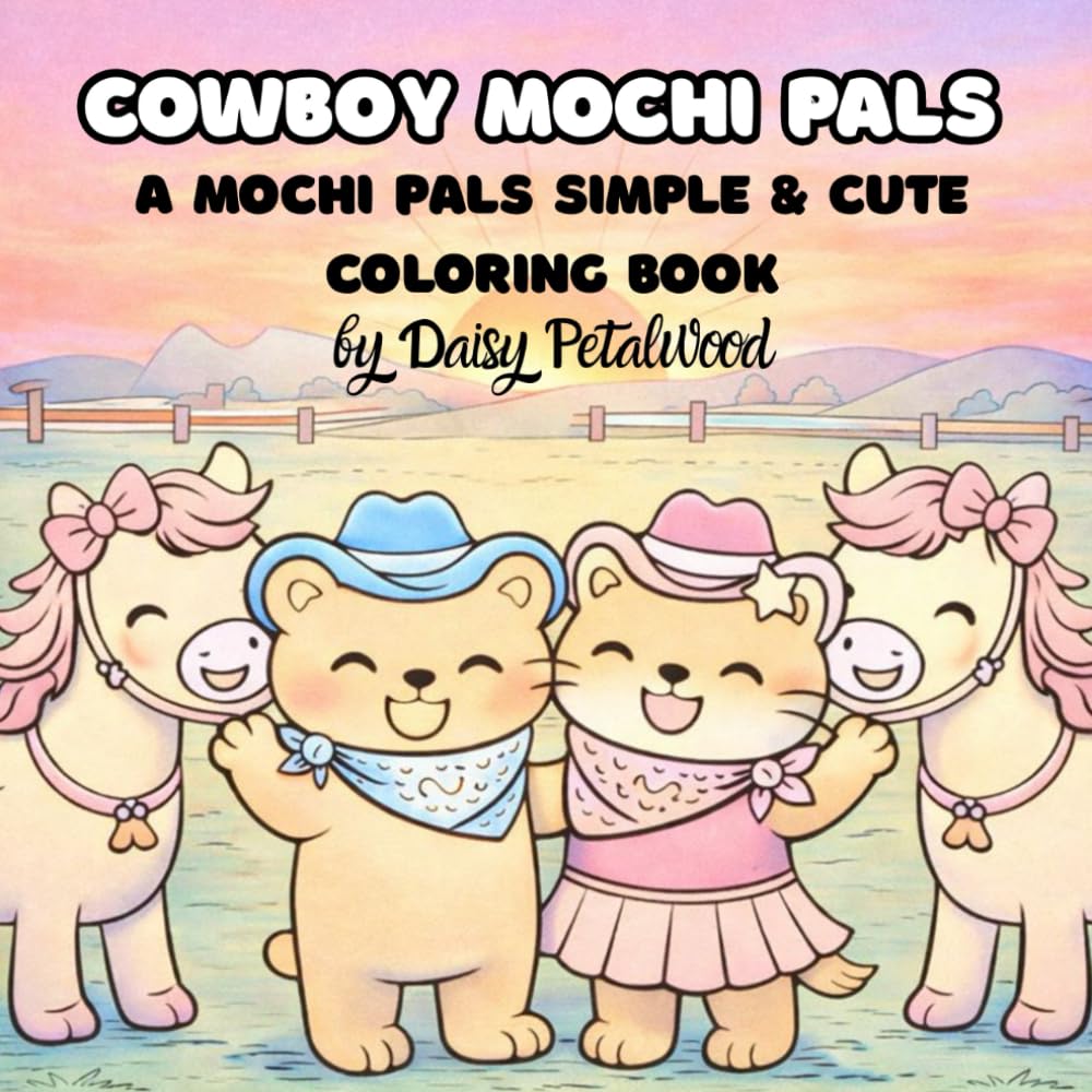 Cowboy Mochi Pals: A Mochi Pals Simple & Cute Coloring Book