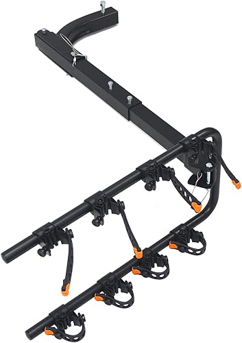 Miniatura 9 de HTTMT - Soporte de enganche para 4 portabicicletas con receptor de 2 pulgadas para coche, camión, SUV, transporte PNET-TOOL045-B-NEGRO