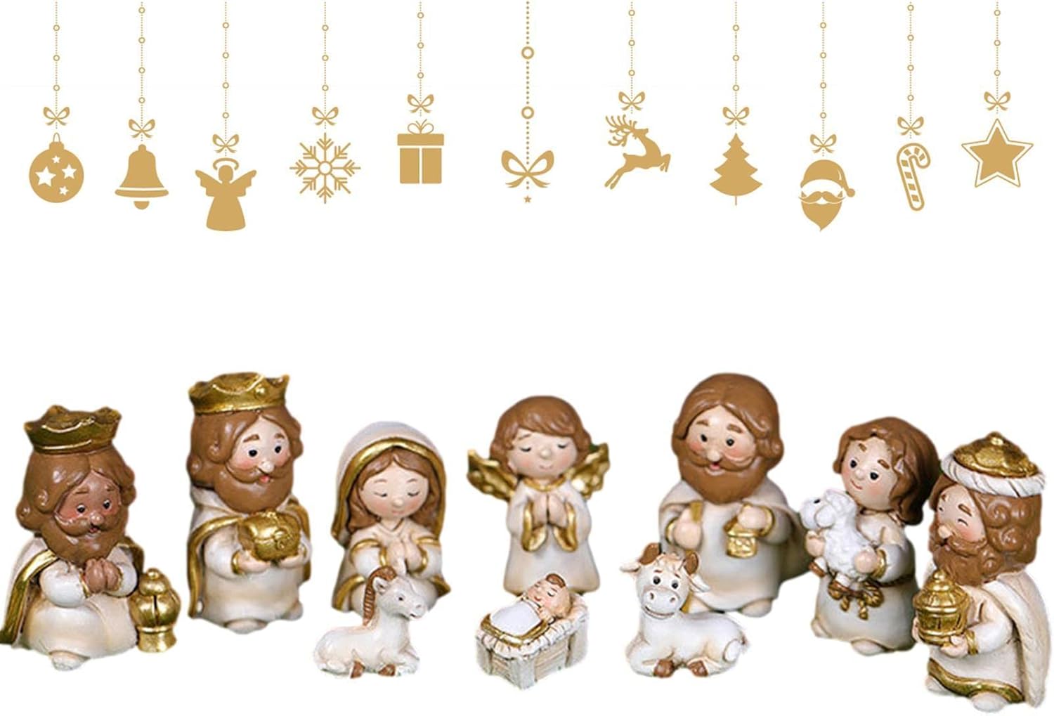 TLM Toys Manger Sets for Nativity Resin Manger Scene Ornaments,Jesus