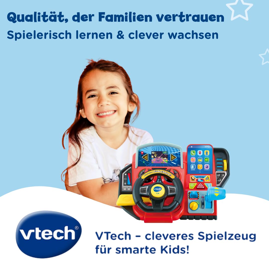 VTech Abenteuer Lernlenkrad – Interaktives LCD-Steuer für Kinder 3-7