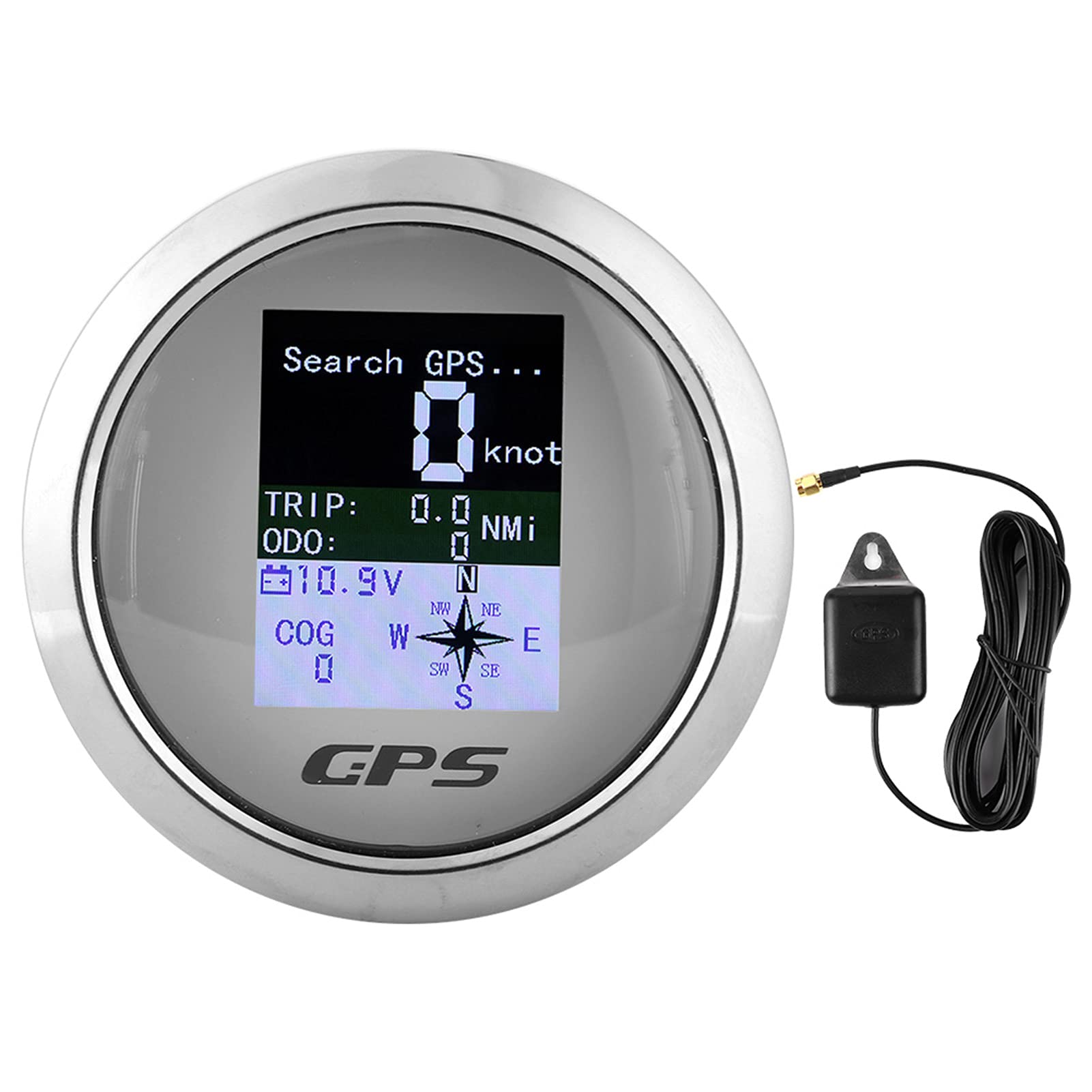 compteur de vitesse pour bateau,compteur de vitesse gps,Compteur de Vitesse Marin 3 3/8 Comp, Compteur de Vitesse GPS de 85 Mm, Ingénieur de Bateau de Voiture, Jauges Numériques étanches en Acier Inox