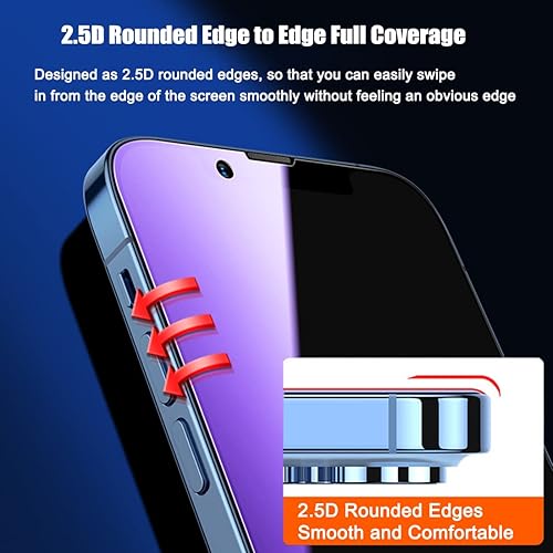 Miniatura 5 de Paquete de 2 protectores de pantalla de privacidad de 6.1 pulgadas compatibles con iPhone 13 / iPhone 13 Pro/iPhone 14, resistente a los arañazos,