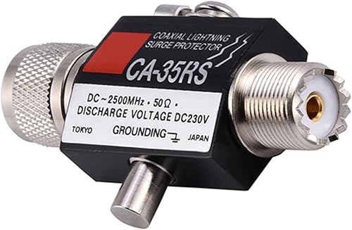 Miniatura 7 de Zerone Protector contra sobretensiones de rayos, protector de rayos coaxial CA-35RS, protector de sobretensiones de rayos coaxial, pararrayos macho