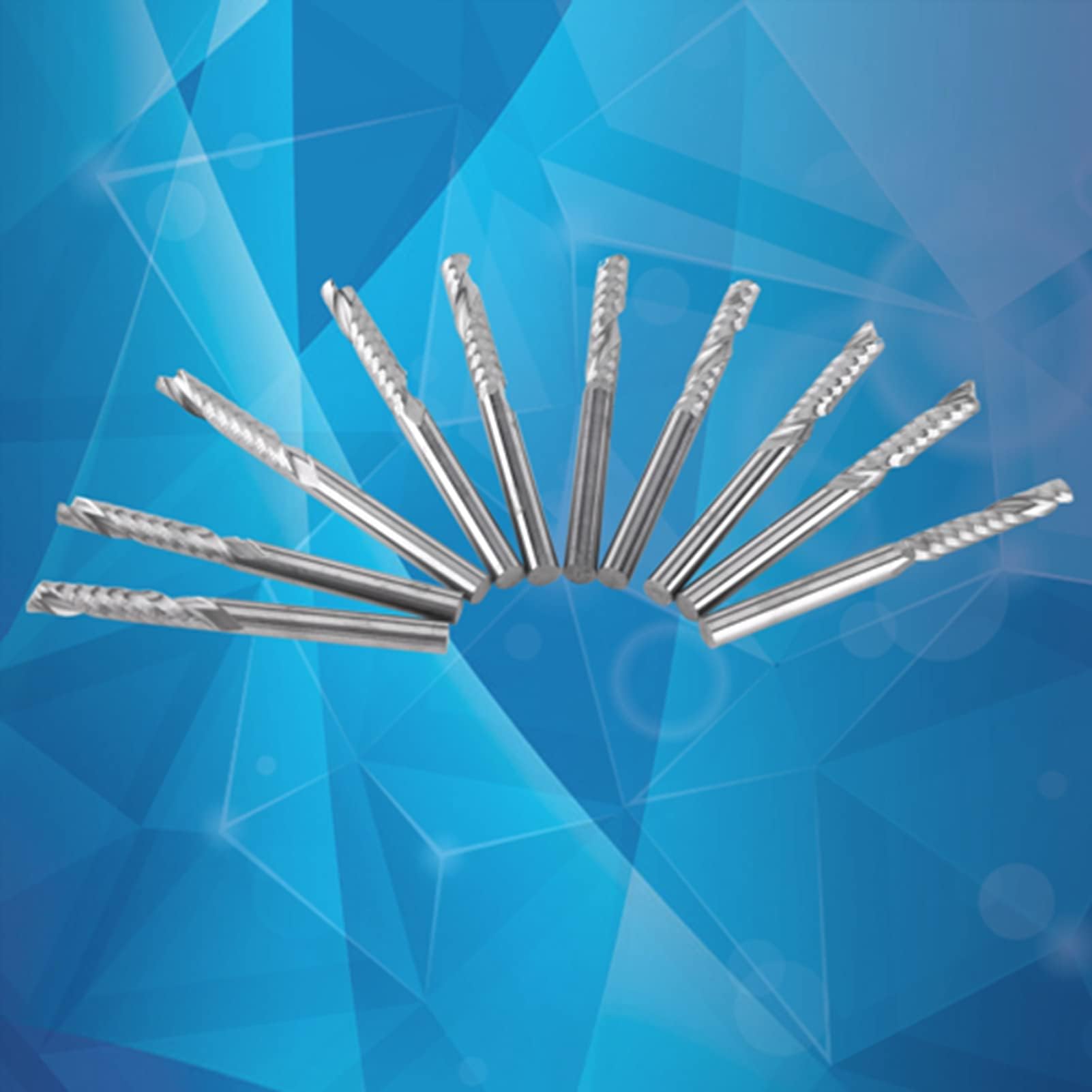 10 Pièces Carbure de Tungstène Unique 3.175mm Fraise en Bout 3mm Fraise en Bout Fraise Flûte Fraise en Bout Spirale CNC Routeur Gravure Outil de Sculpture