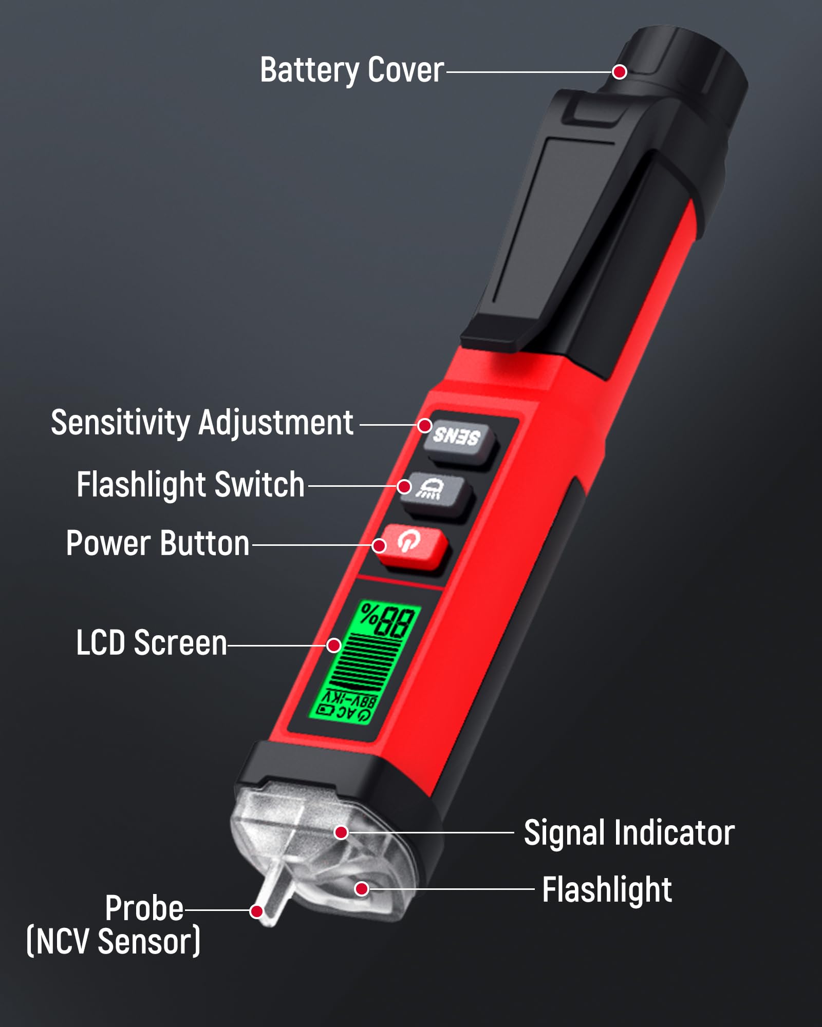 KAIWEETS Non Contact Voltage Tester, CAT IV 1000V Dual Range Home Outlet — Amazon image 9
