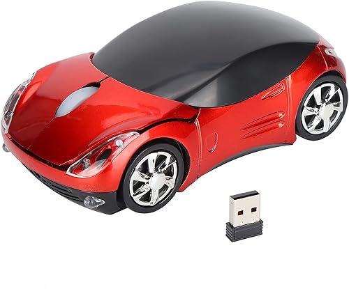 Miniatura 7 de Ratón inalámbrico de 2.4 GHz, ratón clásico en forma de coche con receptor USB, ratones ópticos ergonómicos para PC, laptop, computadora, manos