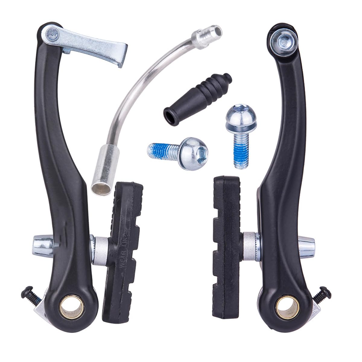 HOUSON Aluminum Alloy V-Brake Set for Mountain Bikes - Complete Set with Brake Pads, Cable Housing & Mounting Accessories - Universal Compatibility