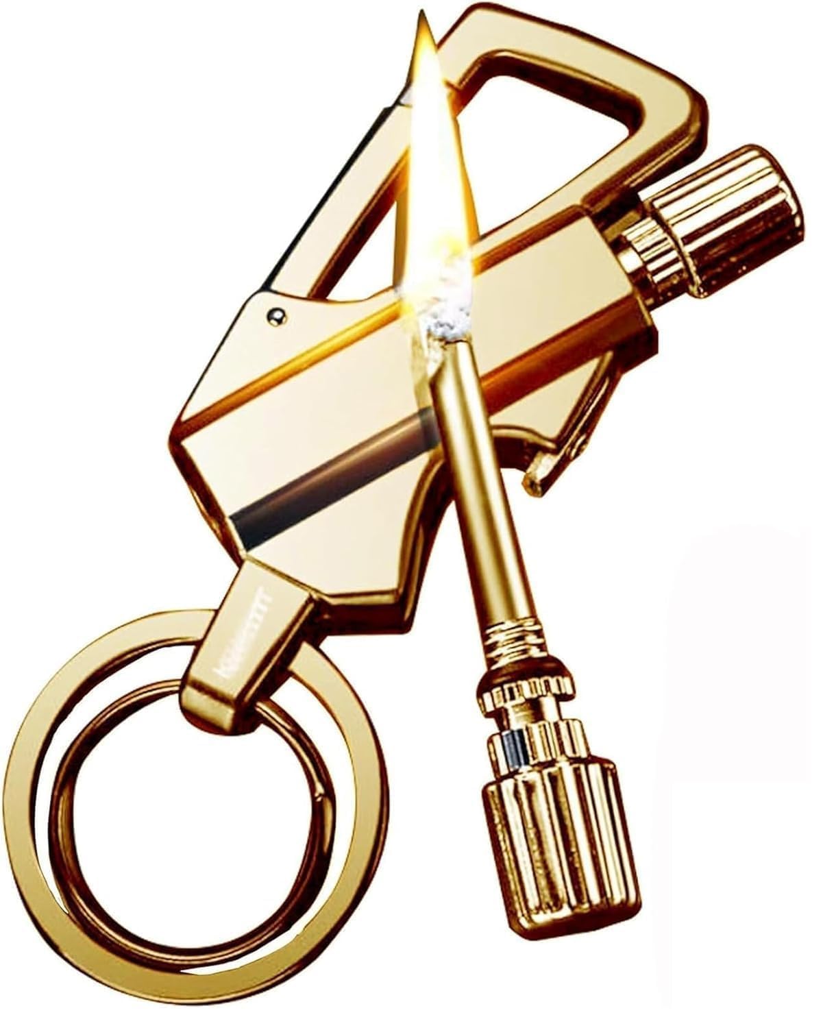 Permanent Match Infinity Light-er, Permanent Match with Multitool Keychain Bottle Opener, Forever Match for Outdoor Survival, Waterproof Reusable Matchstick, Great Gift Ideas (Gold)
