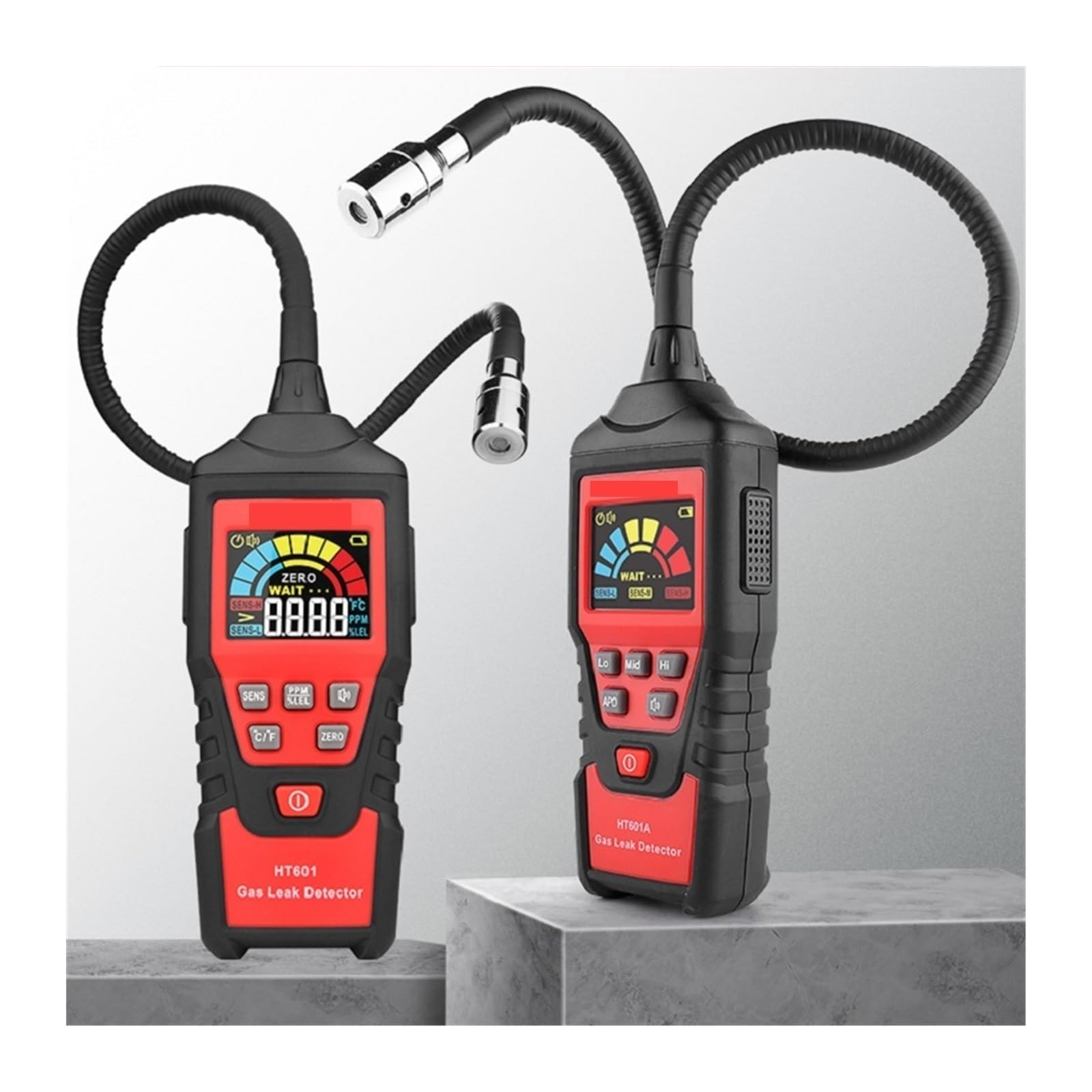 Detektor gazu, HT601A+ HT601B+ Akumulatorowy wykrywacz wycieków gazu domowego Przenośny tester gazów palnych Wyświetlacz LED(HT601B Gas Detector)