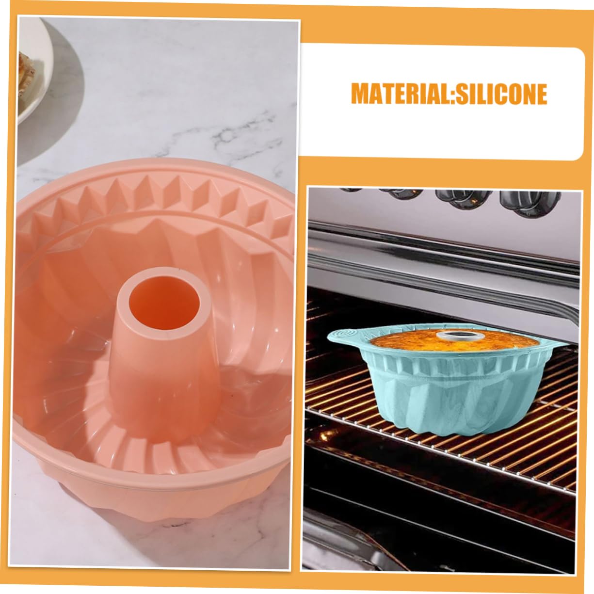 Mikikit 3piezas Molde Redondo De Silicona Antiadherente para Hornear Molde para Pasteles De Tubo Acanalado Herramientas para Hornear Pasteles para Mousse De Casa