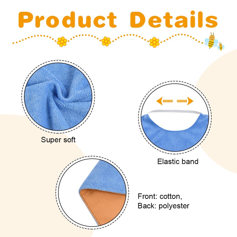 Vicloon Bavoir Elastique, Bavoirs Imperméables Bébé, Bavoirs pour Bébés Tissu 90% Coton avec Sangle élastique Passe au Sèche-Linge, Pas de Rétrécissement