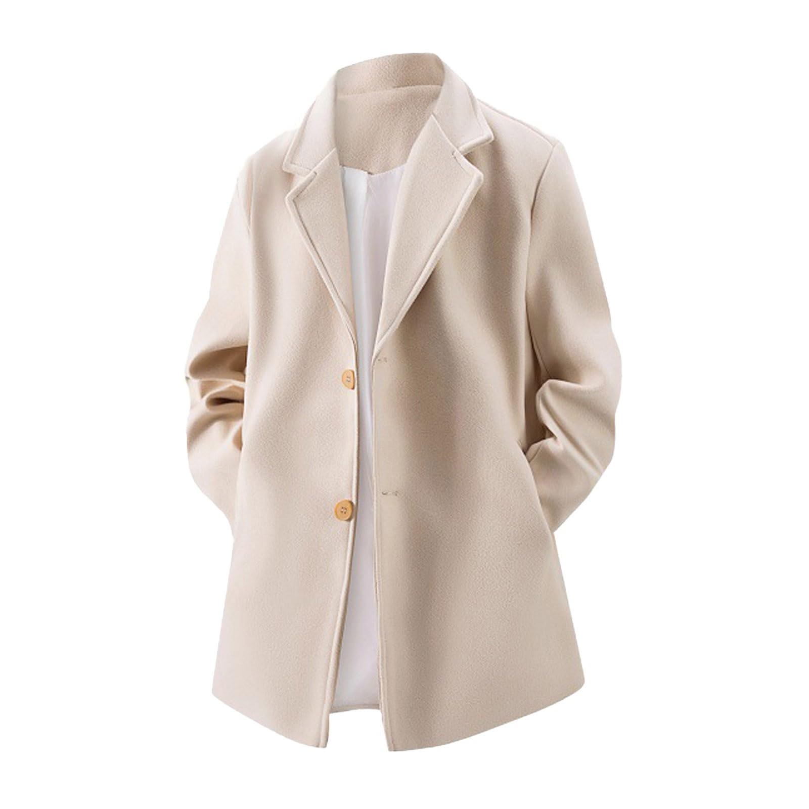 Generisch Trenchcoat Herren Warm Peacoat, Herren Anorak Wintermantel in Übergrößen mit gemischter Webart als lässiger Mid-Length für kühle Tage
