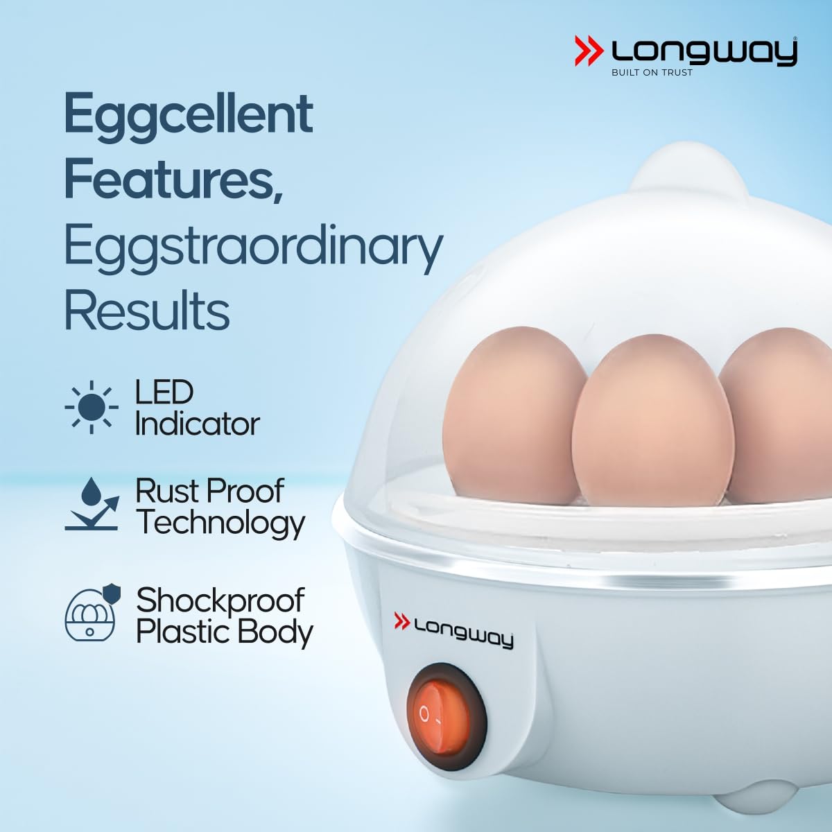 LONGWAY Eggo 350W Egg Boiler - Cook 7 Eggs! -5 LONGWAY Eggo 350W Egg Boiler - Cook 7 Eggs! -5