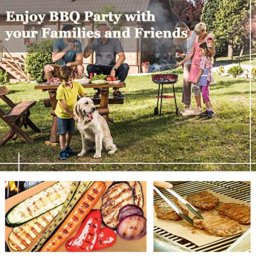 Ubeesize 12 Pack Grill Mats For Outdoor Grill Nonstick, 6 Pack Copper Grill Mats + 6 Pack Black Grill Matt For Outdoor Grilling-15.75 X 13 Inch #TOP4