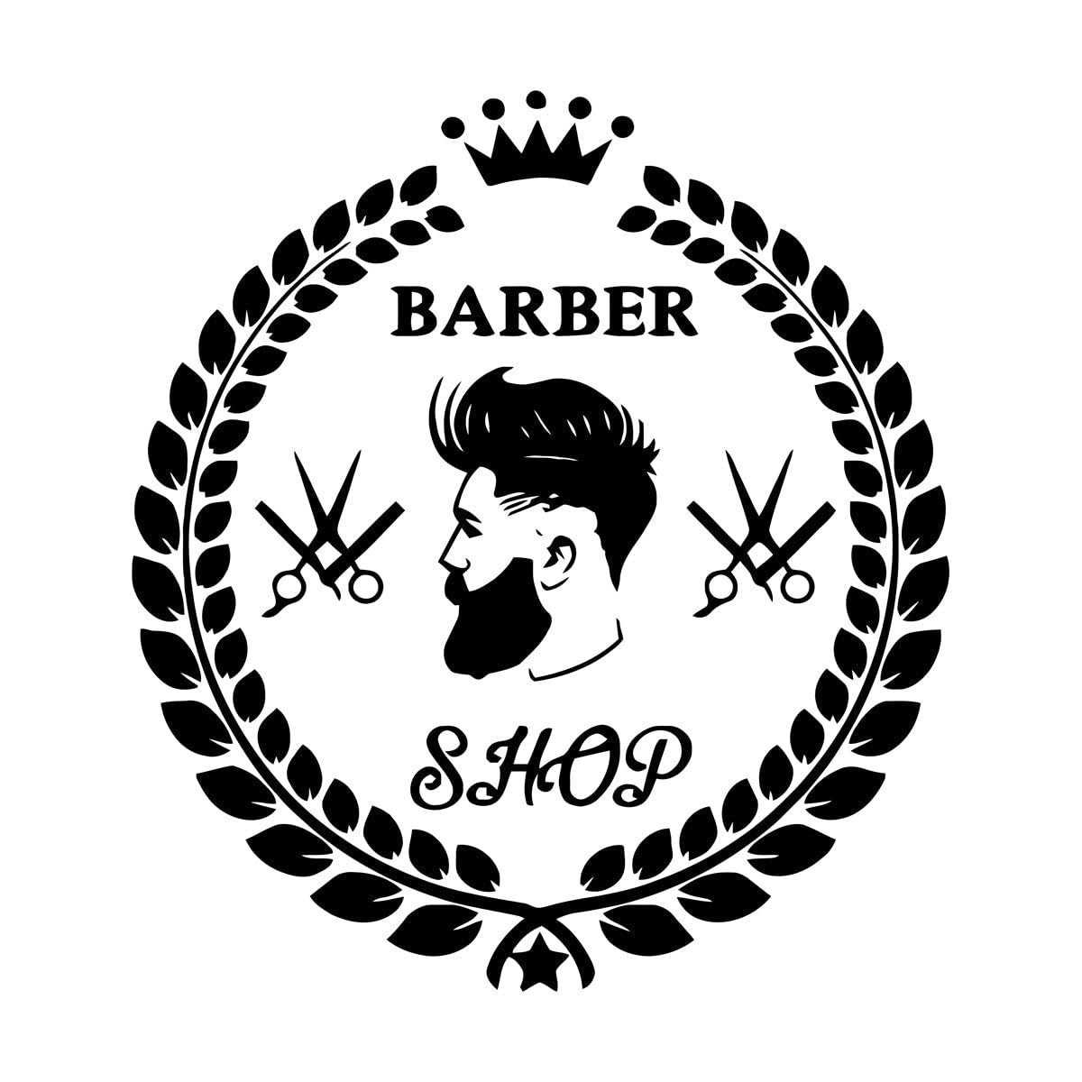 Lzhouting Wall Stickers 4022 Barber Shop Sign Window Decoration Wall Stickers Accessories For Barber Shop Beauty Salon Wall Decal Barbershop Logo Small - 28X30cm