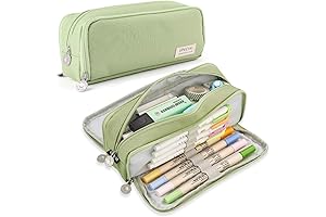 iSuperb Large Pencil Case 3 Compartments Pencil Pouch Big Capacity Pencil Bag