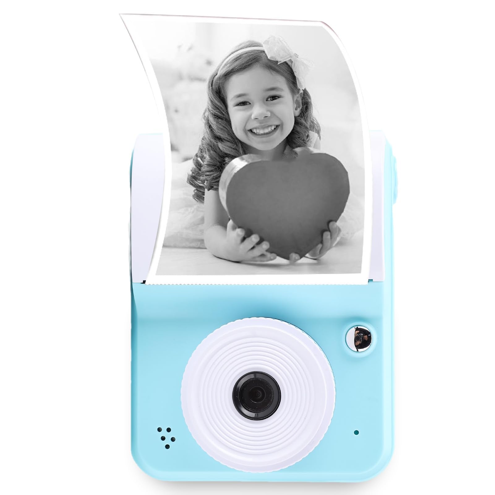 Sofortbildkamera, 48MP 1080P HD Sofortdruck Digitalkamera mit 2,4 Zoll Bildschirm, Tragbare Reisekameras, Thermodruck mit Druckpapier für Selfies (Blue)