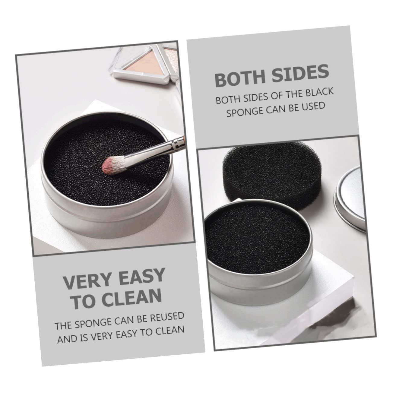 CALLARON Mini Makeup Brush Cleaning Box Brush Cleaning Case Sponge Scrubber for Efficient Makeup Removal