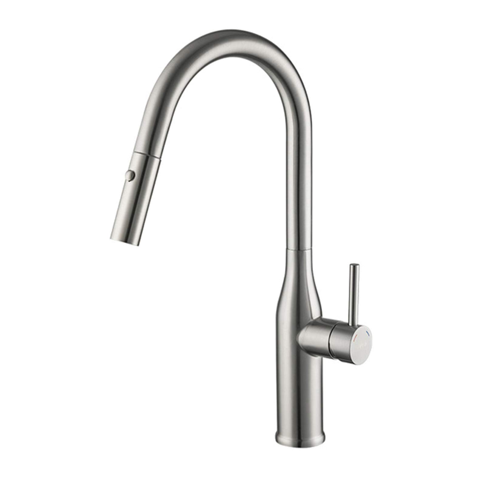 Robinet d'évier de cuisine extractible avec mitigeur cascade eau chaude et froide modèle chromé A