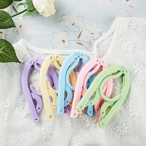 Miniatura 6 de NHW - 10 ganchos plegables portátiles para ropa retráctiles de plástico antideslizante para niños y adultos