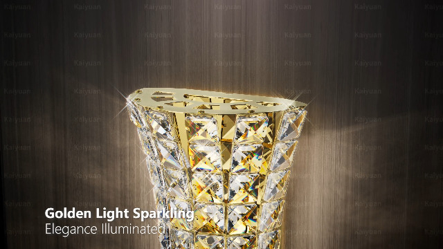 Image of Crystal Wall Sconces,Modern Wall Light Fixtures,Luxury Indoor Gold Wall Lamp for Living Room Bedroom Bathroom Hallway Doorway Stairway,Bedside,Tricolor Vanity Lighting Fixture