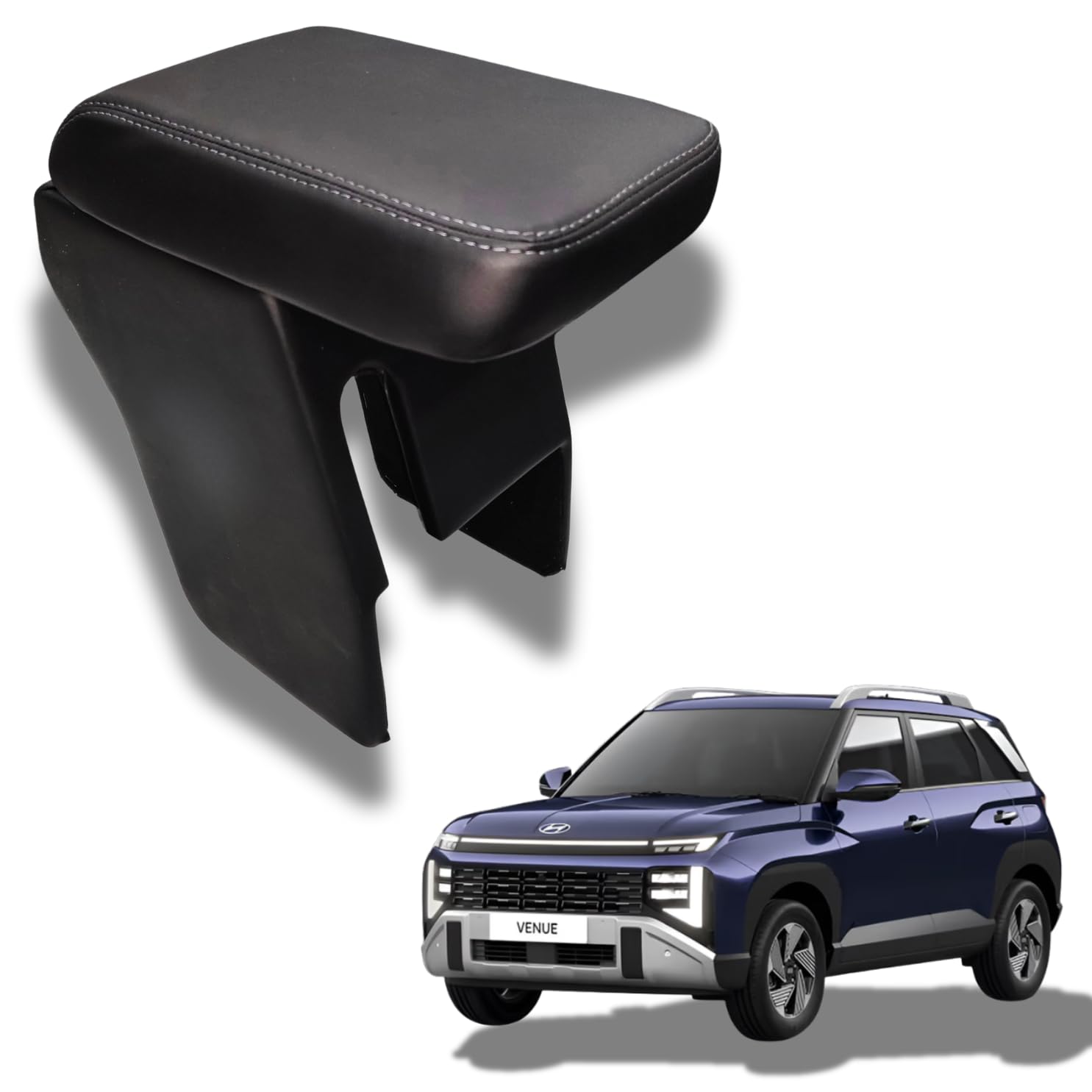 PABLA ENTERPRISES Car Center Armrest for Hyundai New Venue 2025 HX Series, Black, Premium Comfort Padding, Spacious Storage Compartment, Easy Installation-image-16