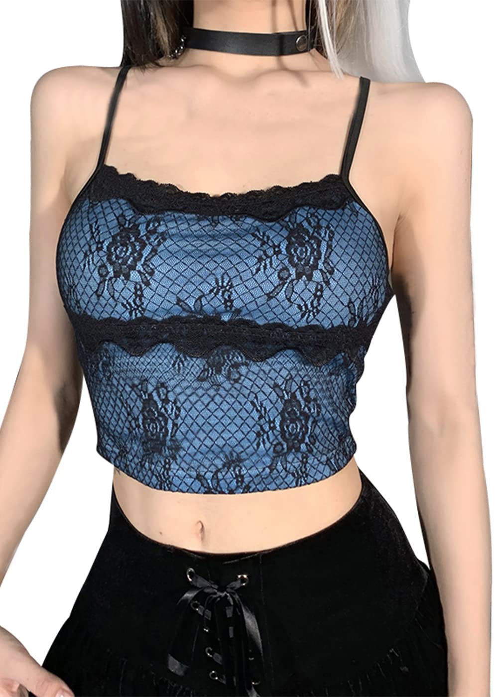 Women's Goth Punk Crop Tank Top Inverted Cross Print Vest Blouse Top Spring Summer Club Party Streetwear