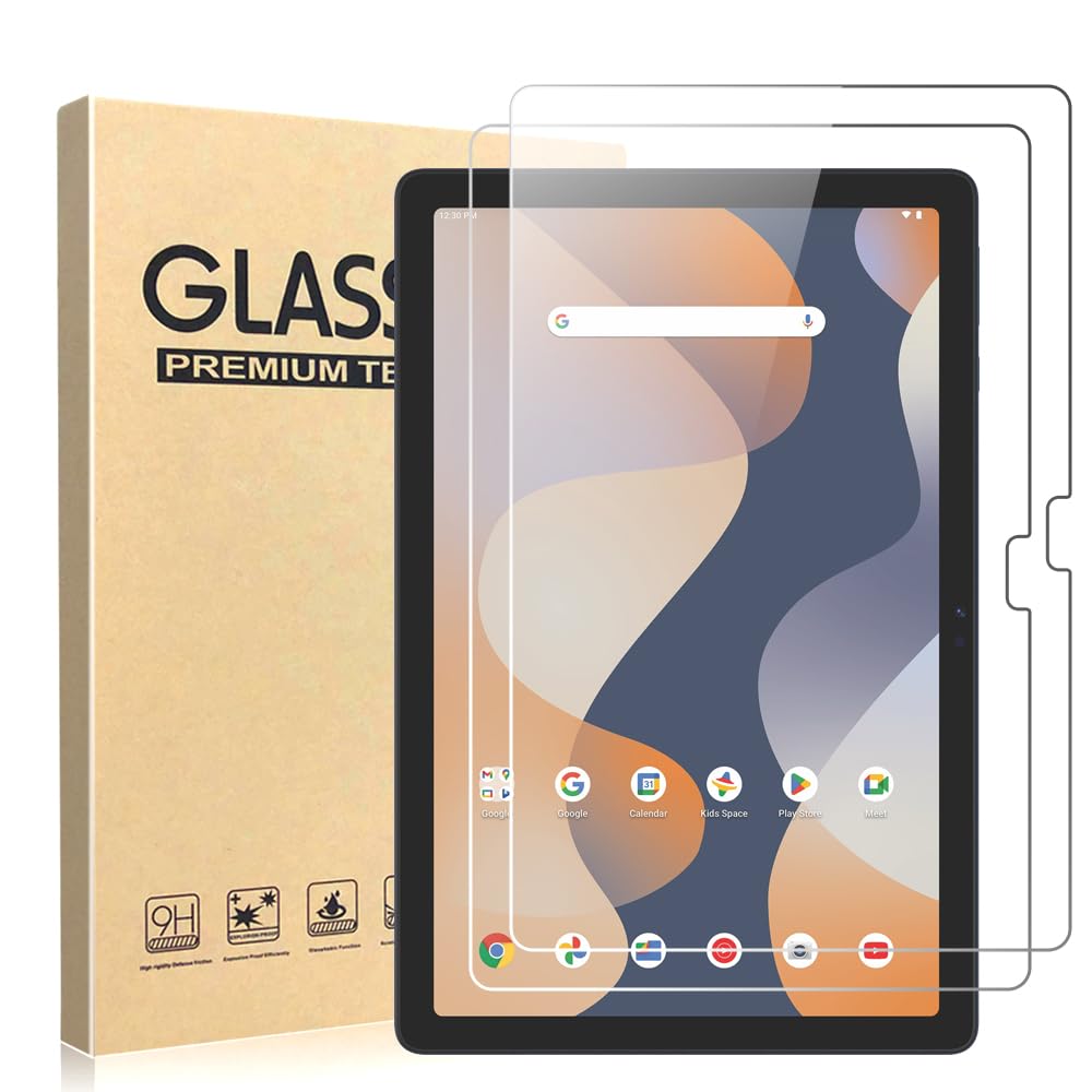 [Paquete de 2] Protector de pantalla de vidrio templado para Onn. 10.1/ Onn 10.1 Kids Tablet Gen 4 (modelo 2024) tableta de 10.1 pulgadas con vidrio protector 2.5D 9H HD sin burbujas,
