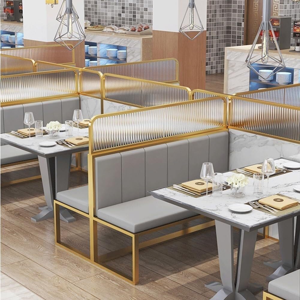 Genérico Mampara de Cristal Dorado de 30 x 140 cm (11,81 x 55,11 Pulgadas), Ideal para oficinas, comedores y restaurantes. Elegante Separador de Espacios y protección de privacidad.
