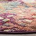 SAFAVIEH Monaco Collection 3' Round Pink/Multi MNC225D Boho Chic Abstract Watercolor Non-Shedding Dining Room Entryway Foyer Living Room Bedroom Area Rug