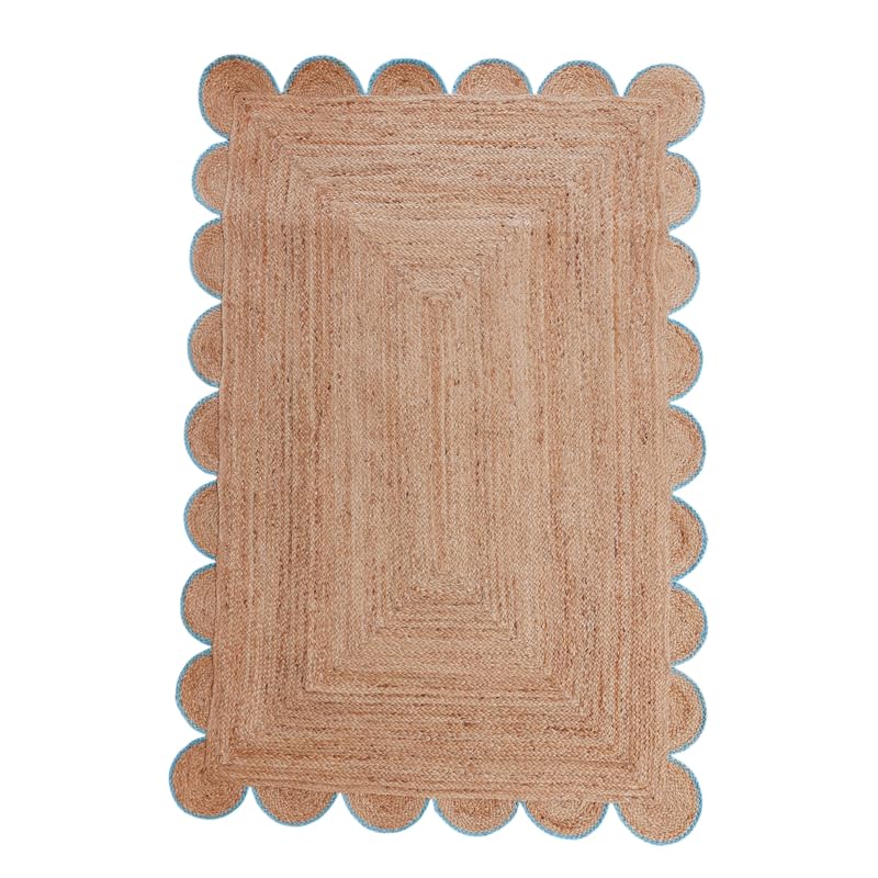 Alfombra de yute natural 91x61 cm hecha a mano