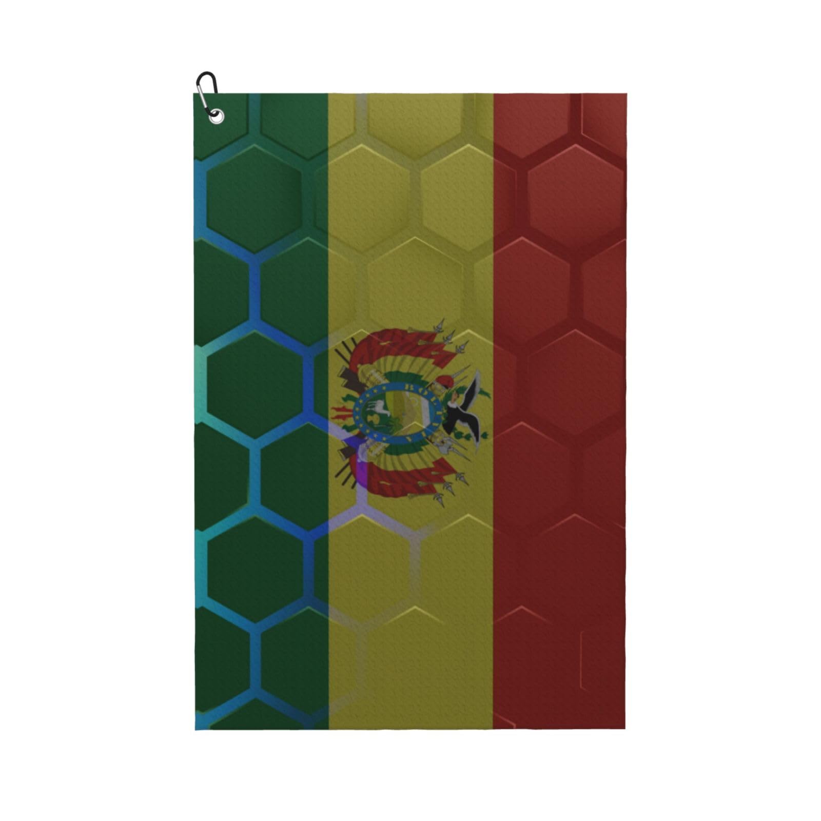 QIZYOQA Machinery Bandera De Bolivia Estado Golf Towel 24" X 16" Microfiber Waffle Pattern Golf Accessories for Golf Bag with Carabiner Clip